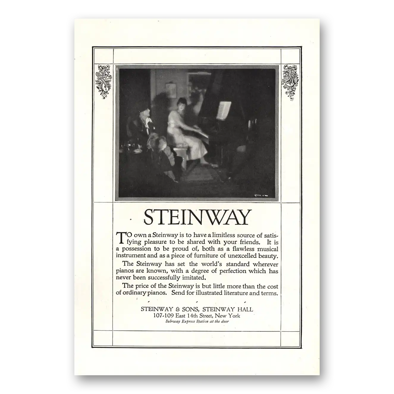 1916 Steinway Piano To Own a Steinway Limitless Source Vintage Magazine Print Ad