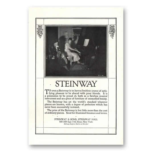 1916 Steinway Piano To Own a Steinway Limitless Source Vintage Magazine Print Ad