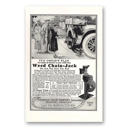 1917 Weed Chain Jack Childs Play Vintage Magazine Print Ad