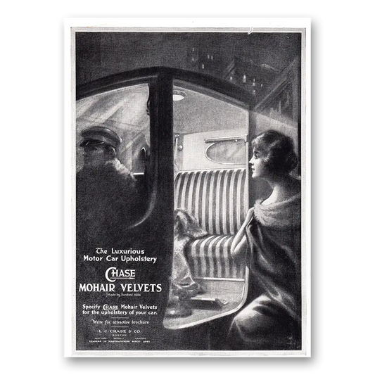 1917 Chase Mohair Velvets Luxurious Motor Car Upholstery Vintage Magazine Print Ad