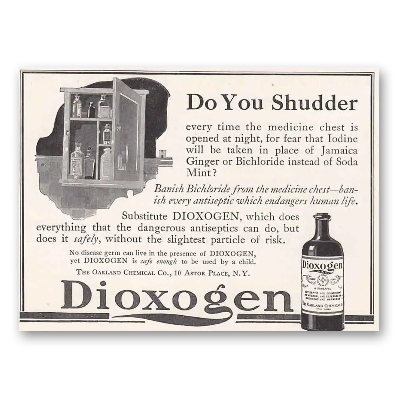 1917 Dioxogen Do You Shudder Vintage Magazine Print Ad