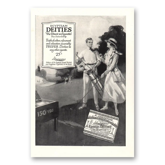 1917 Egyptian Deities Cigarettes People of Culture Golf Vintage Magazine Print Ad