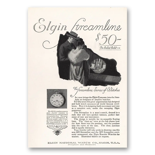 1917 Elgin Watch Streamline Series of Watches Vintage Magazine Print Ad