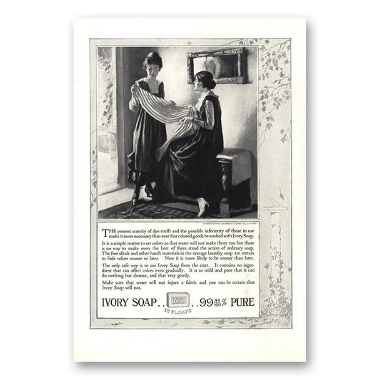 1916 Ivory Soap Scarcity of Dye Stuffs Vintage Magazine Print Ad