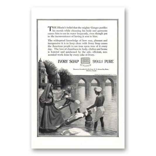 1917 Ivory Soap Hindus Belief Vintage Magazine Print Ad