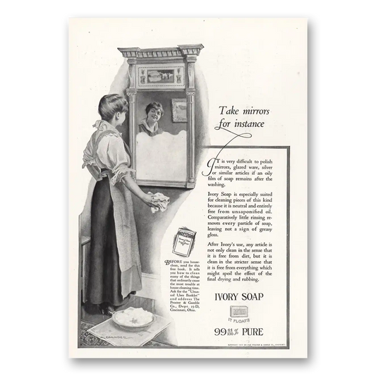 1917 Ivory Soap Take Mirrors for Instance Vintage Magazine Print Ad