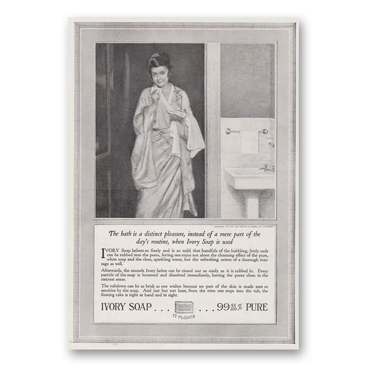 1917 Ivory Soap Bath Is a Distinct Pleasure Vintage Magazine Print Ad