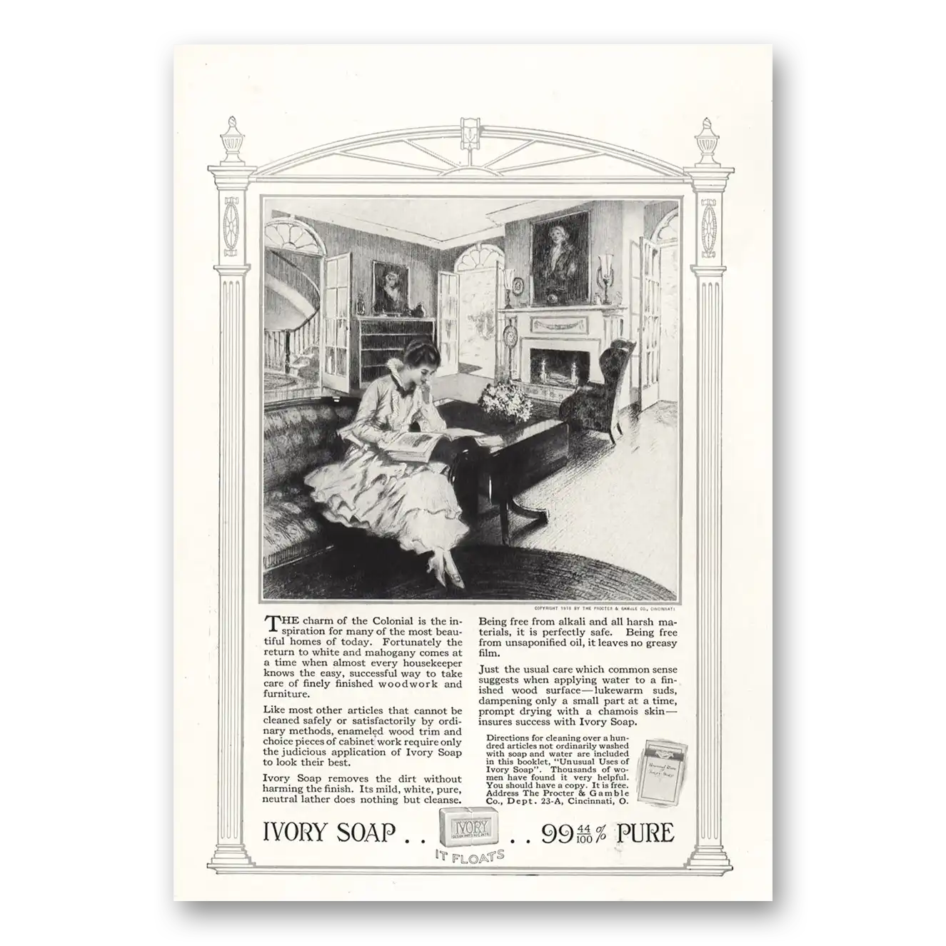 1917 Ivory Soap Charm of the Colonial Vintage Magazine Print Ad