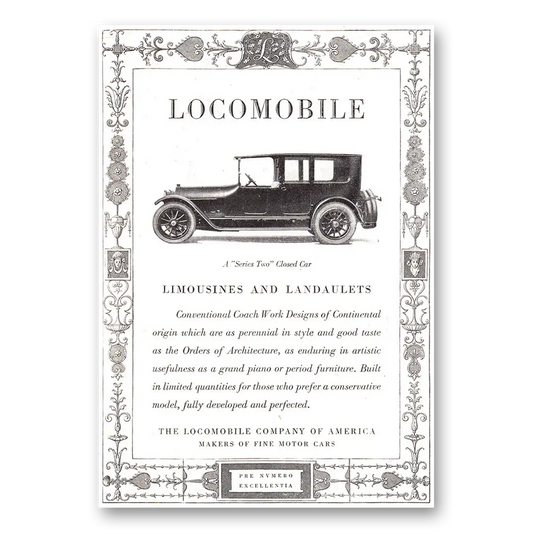 1917 Locomobile Limousines and Landaulets Vintage Magazine Print Ad