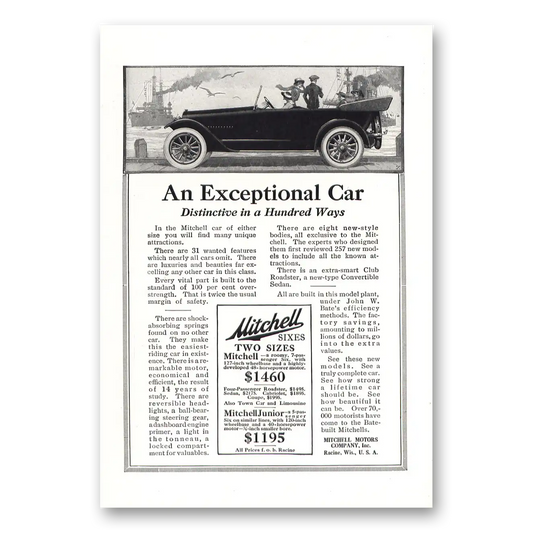 1917 Mitchell Motors An Exceptional Car Vintage Magazine Print Ad