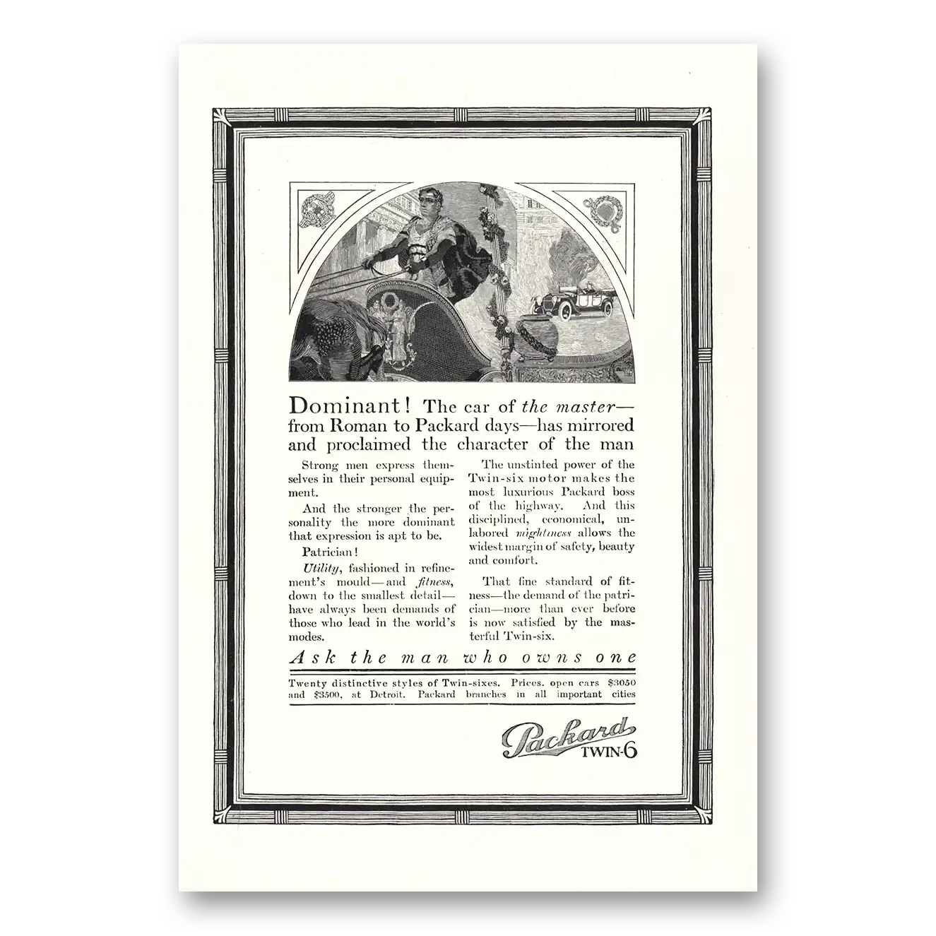 1917 Packard Twin 6 Dominant Car of the Master Vintage Magazine Print Ad