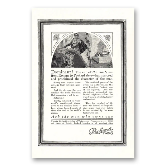 1917 Packard Twin 6 Dominant Car of the Master Vintage Magazine Print Ad