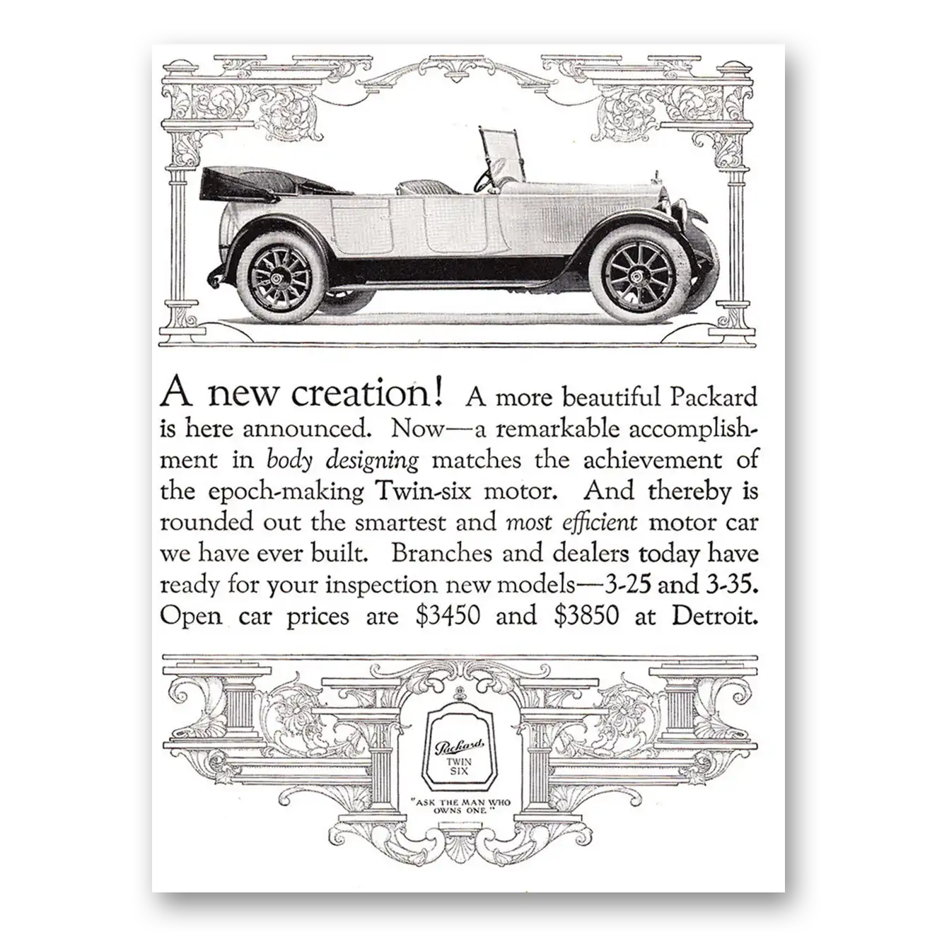 1917 Packard New Creation A More Beautiful Packard Is Here Announced Vintage Magazine Print Ad