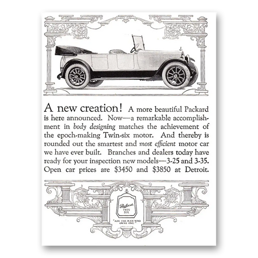 1917 Packard New Creation A More Beautiful Packard Is Here Announced Vintage Magazine Print Ad