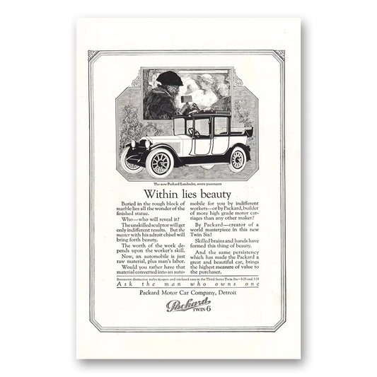 1917 Packard Twin 6 Within Lies Beauty Vintage Magazine Print Ad