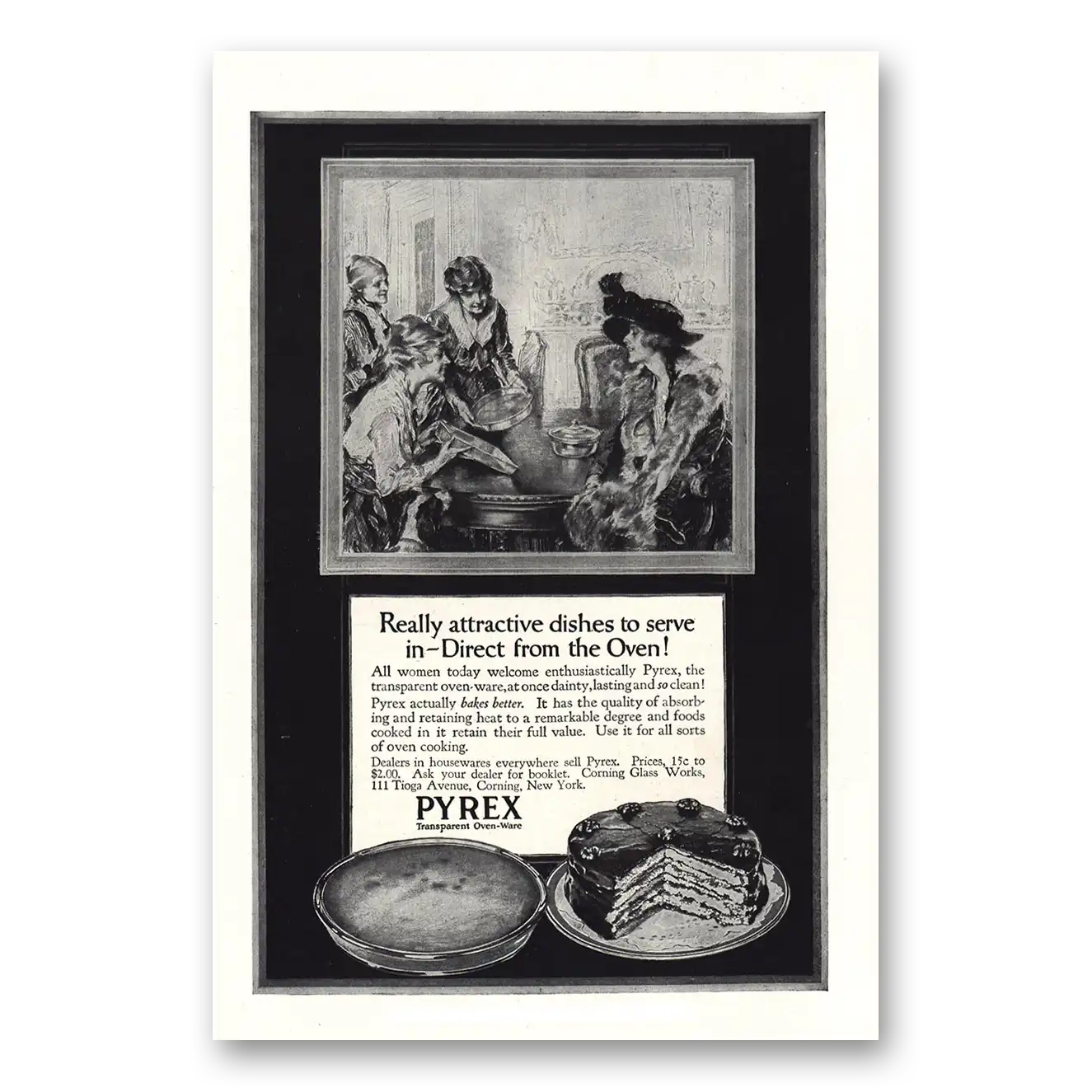 1917 Pyrex Oven Ware Dishes Really Attractive Dishes To Serve Vintage Magazine Print Ad