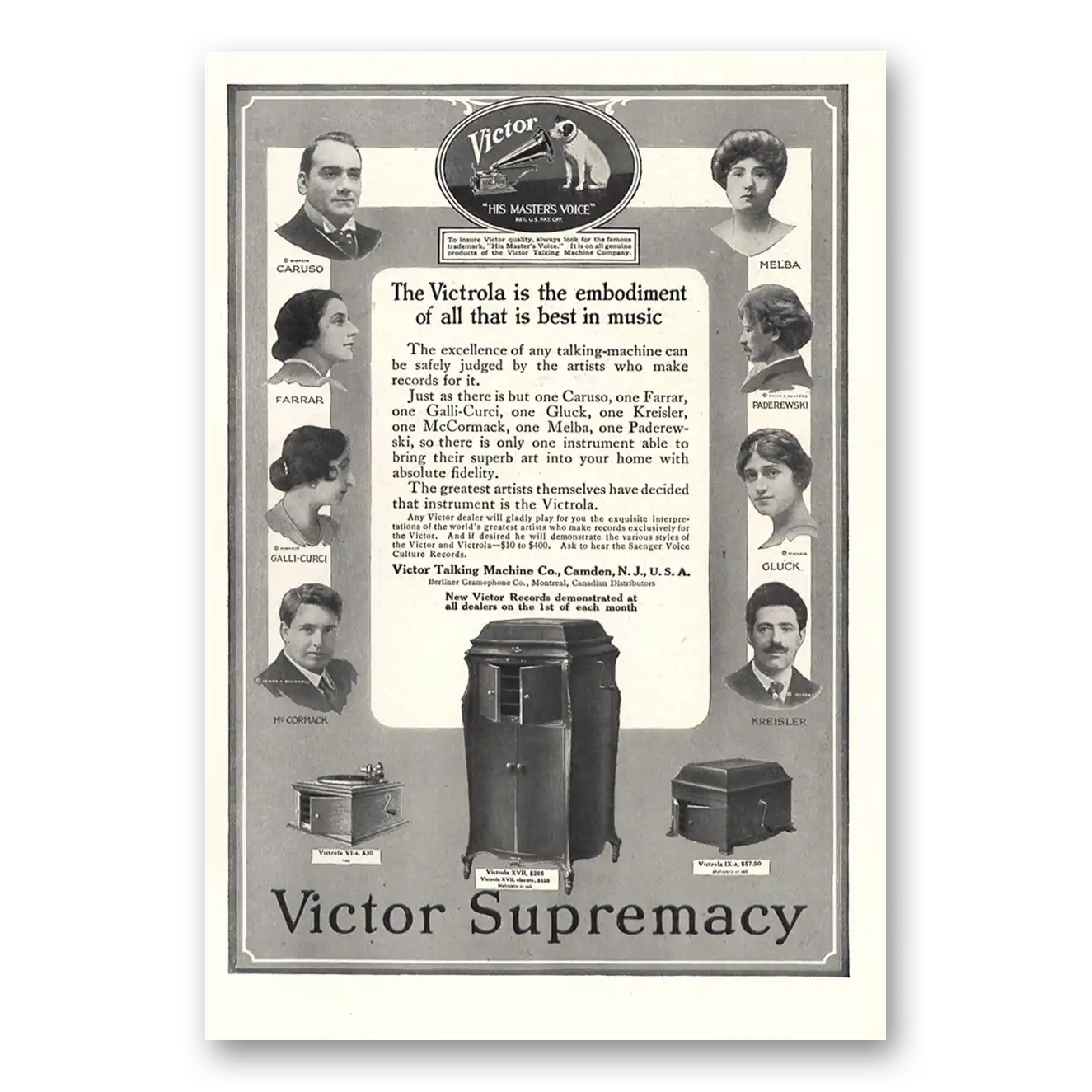 1917 Victrola Embodiment of All That Is Best In Music Vintage Magazine Print Ad