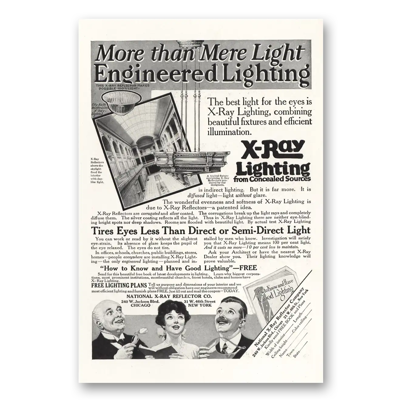 1917 Eye Comfort Lighting Xray Lighting More Than Mere Light Engineered Lighting Vintage Magazine Print Ad