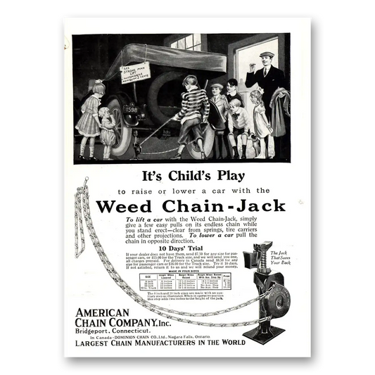 1918 Weed Chain Jack Childs Play Vintage Magazine Print Ad