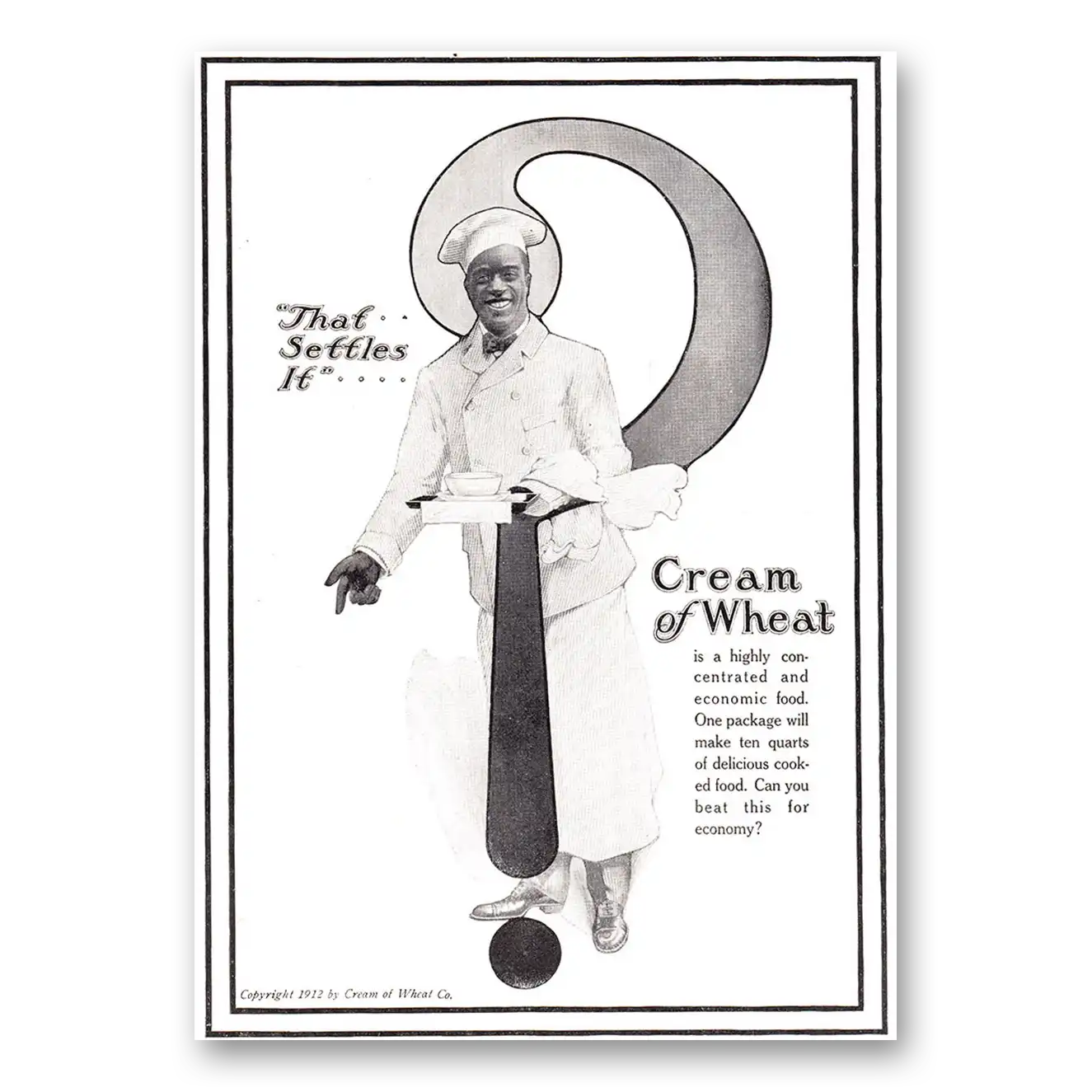 1918 Cream of Wheat That Settles It Vintage Magazine Print Ad