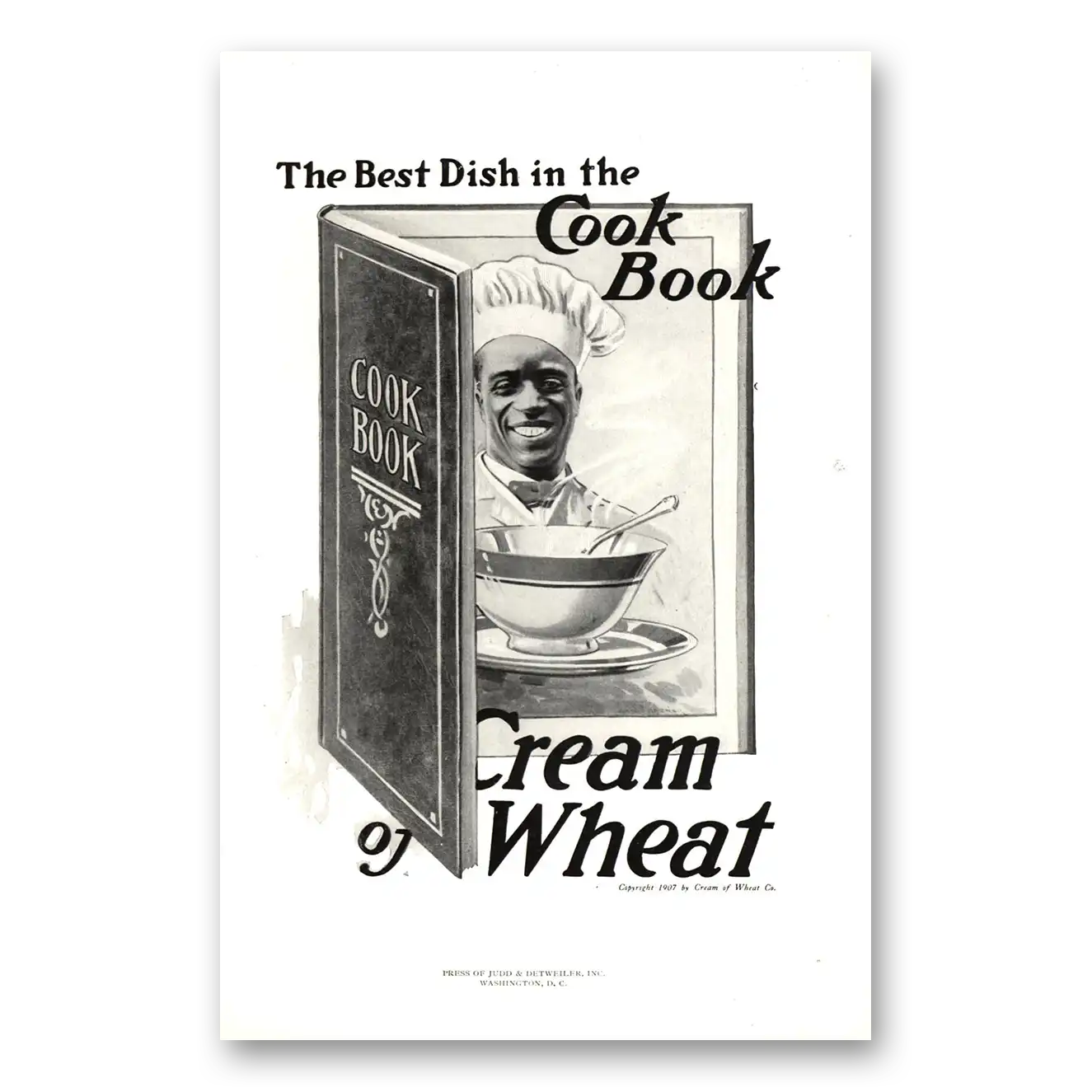 1918 Cream of Wheat Best Dish In the Cook Book Vintage Magazine Print Ad