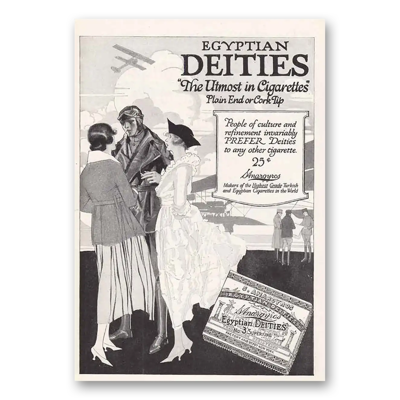 1918 Egyptian Deities Cigarettes Utmost Vintage Magazine Print Ad