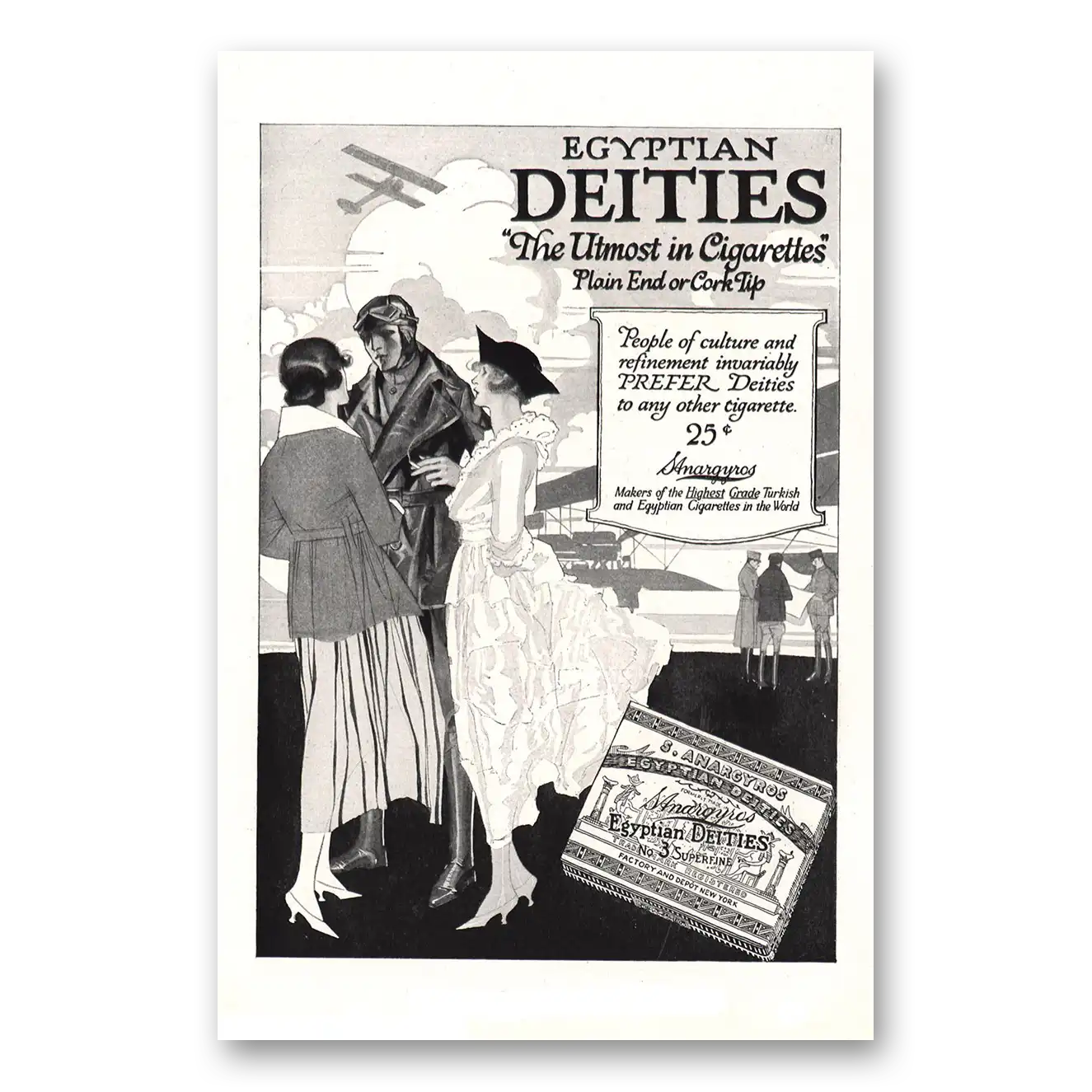 1918 Egyptian Deities Cigarettes People of Culture Pilot Vintage Magazine Print Ad