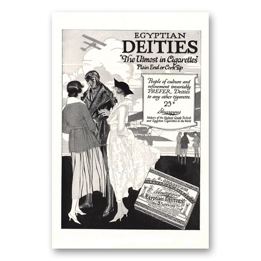 1918 Egyptian Deities Cigarettes People of Culture Pilot Vintage Magazine Print Ad