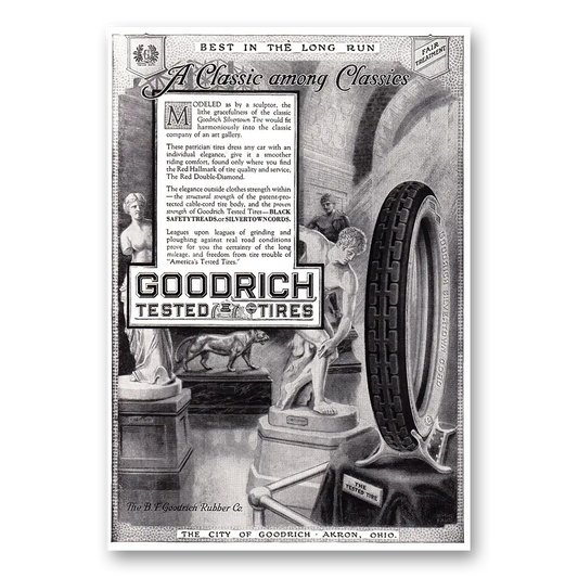 1918 Goodrich Tires Classic Among Classics Vintage Magazine Print Ad