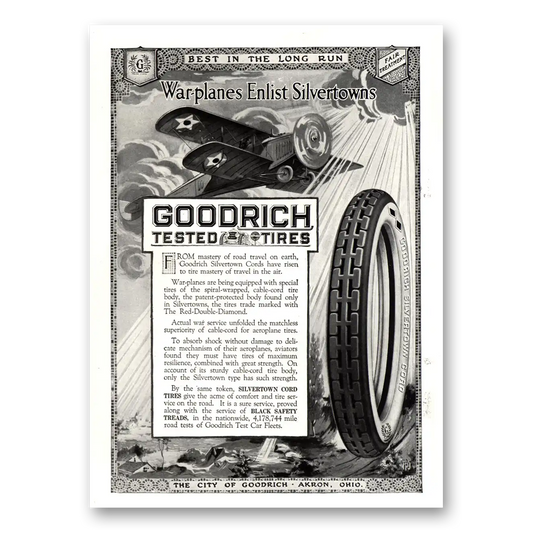 1918 Goodrich Tires War Planes Enlist Vintage Magazine Print Ad