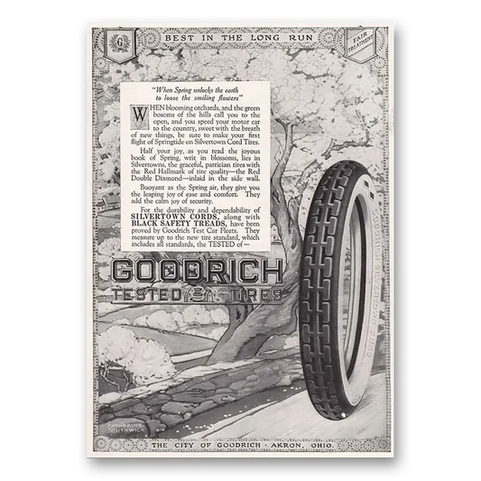 1918 Goodrich Tires When Spring Unlocks the Earth Vintage Magazine Print Ad