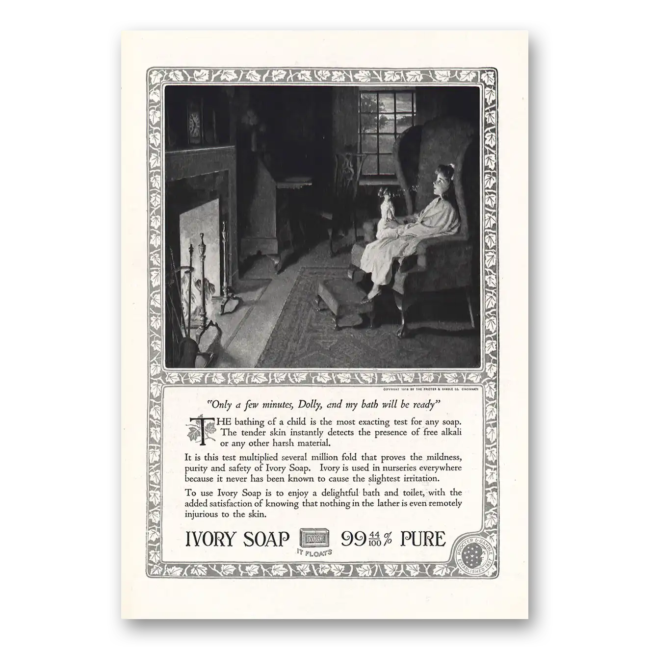 1918 Ivory Soap Only a Few Minutes Dolly Vintage Magazine Print Ad