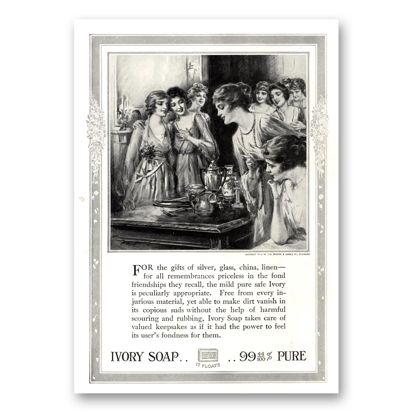 1918 Ivory Soap Gifts of Silver Glass China Linen Vintage Magazine Print Ad