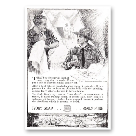 1918 Ivory Soap That Boy of Yours Will Think of Home Vintage Magazine Print Ad