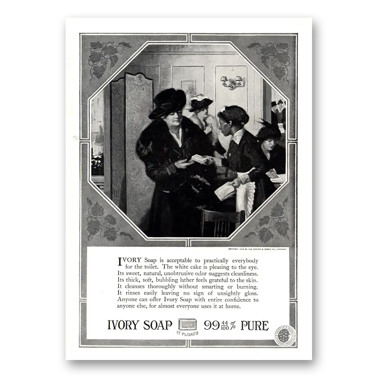 1918 Ivory Soap Acceptable to Practically Everybody Vintage Magazine Print Ad