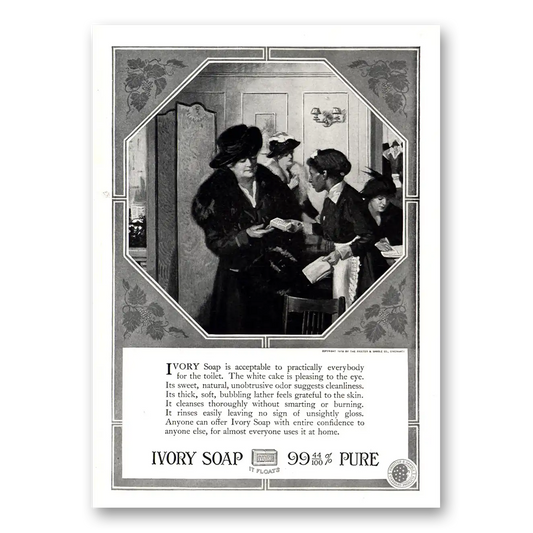 1918 Ivory Soap Acceptable to Practically Everybody Vintage Magazine Print Ad