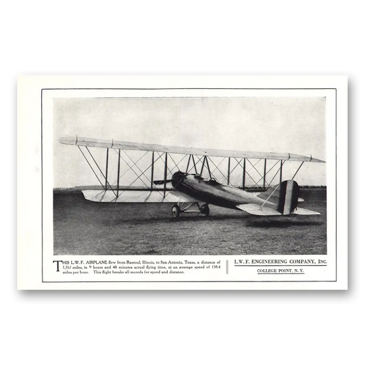 1918 LWF Airplane Airplane Flew From Rantoul Vintage Magazine Print Ad