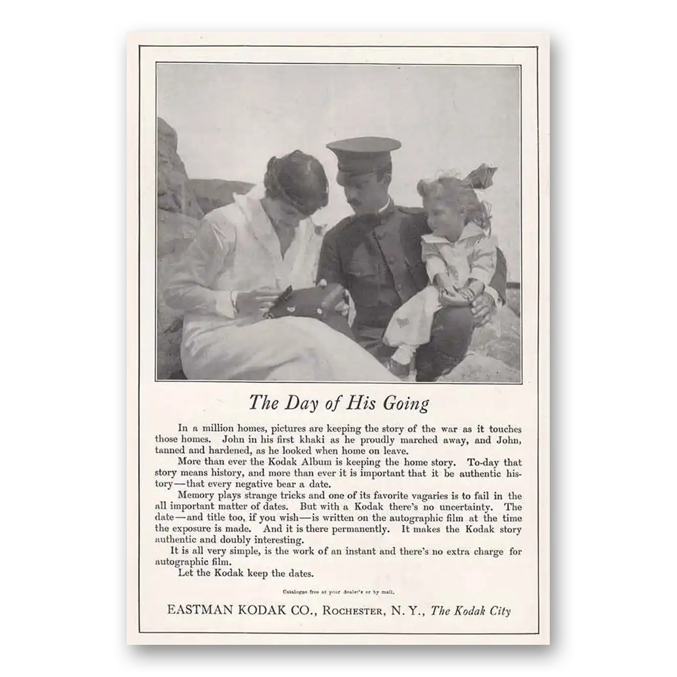 1918 Kodak Album Day of His Going Vintage Magazine Print Ad