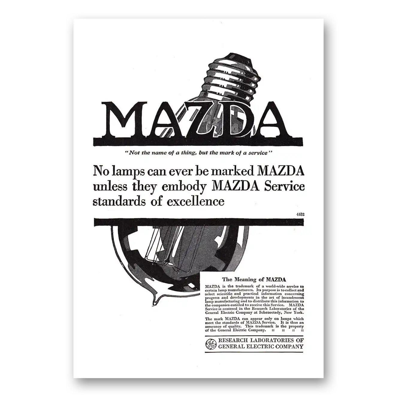 1918 Mazda Lamps No Lamps Can Be Marked Mazda Vintage Magazine Print Ad