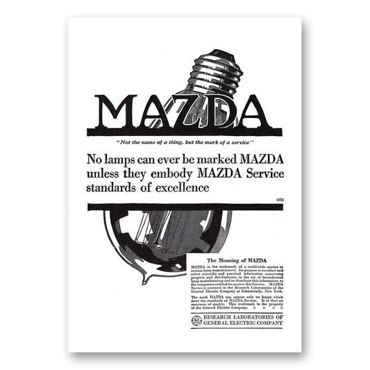 1918 Mazda Lamps No Lamps Can Be Marked Mazda Vintage Magazine Print Ad