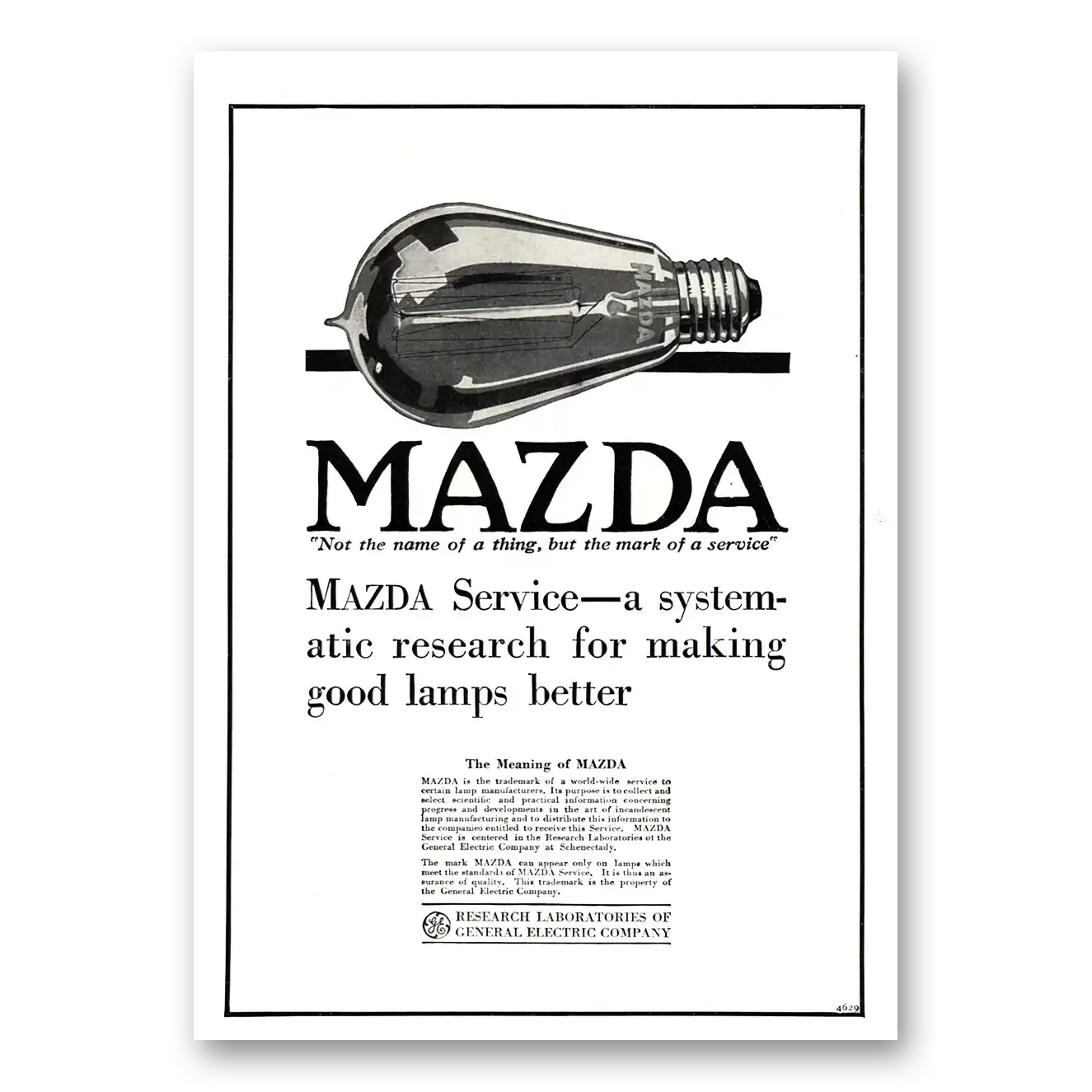 1918 Mazda Lamps Systematic Research Good Lamps Better Vintage Magazine Print Ad