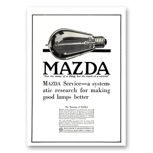 1918 Mazda Lamps Systematic Research Good Lamps Better Vintage Magazine Print Ad