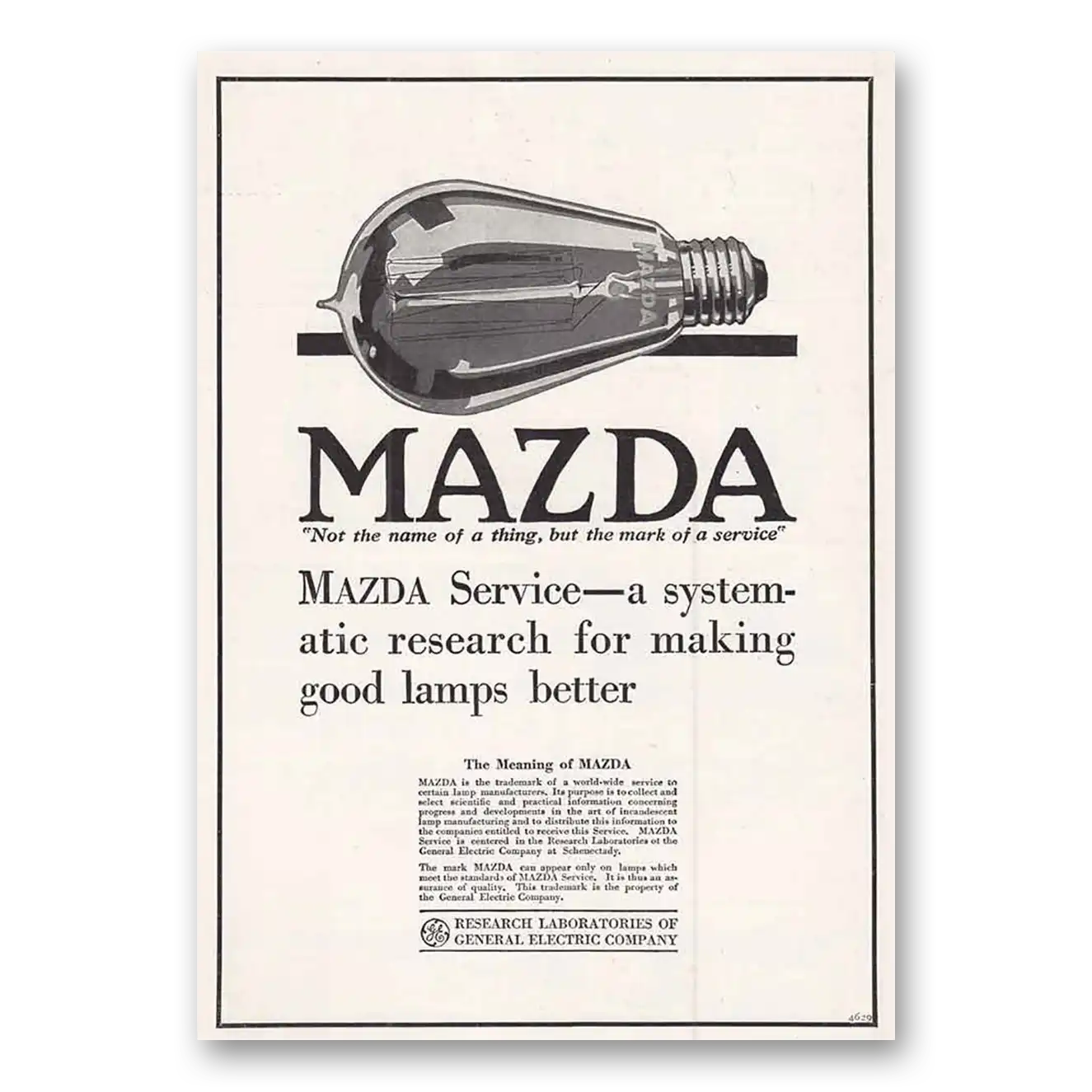 1918 Mazda Lamps Systematic Approach Vintage Magazine Print Ad