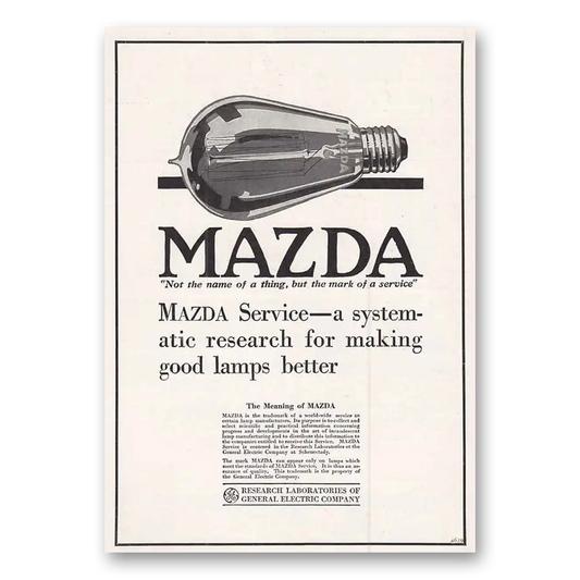 1918 Mazda Lamps Systematic Approach Vintage Magazine Print Ad