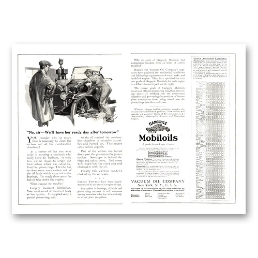 1918 Mobiloil Ready Day After Tomorrow Vintage Magazine Print Ad