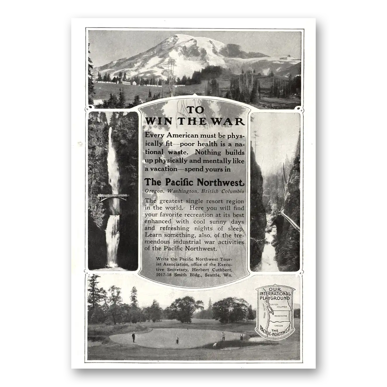 1918 Pacific Northwest To Win the War Americans Must Be Physically Fit Vintage Magazine Print Ad