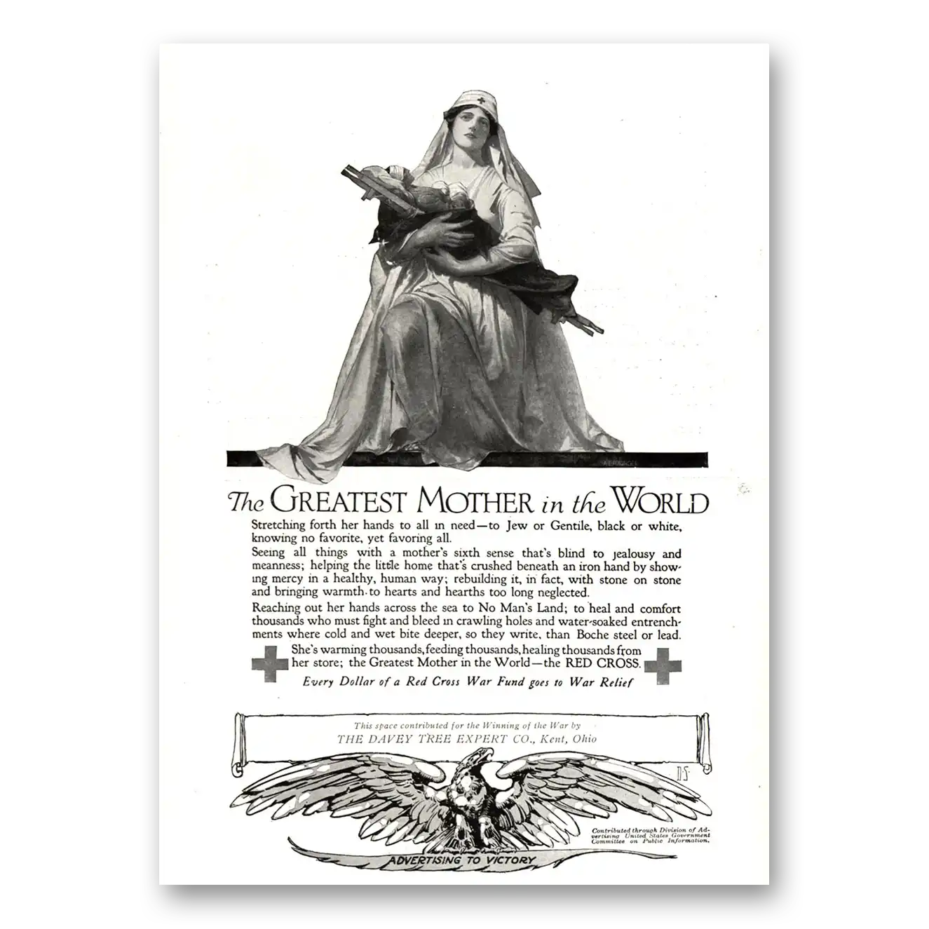 1918 Red Cross Greatest Mother in the World Vintage Magazine Print Ad