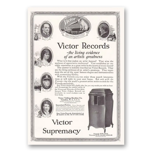 1918 Victrola Victrola XVII Living Evidence Vintage Magazine Print Ad