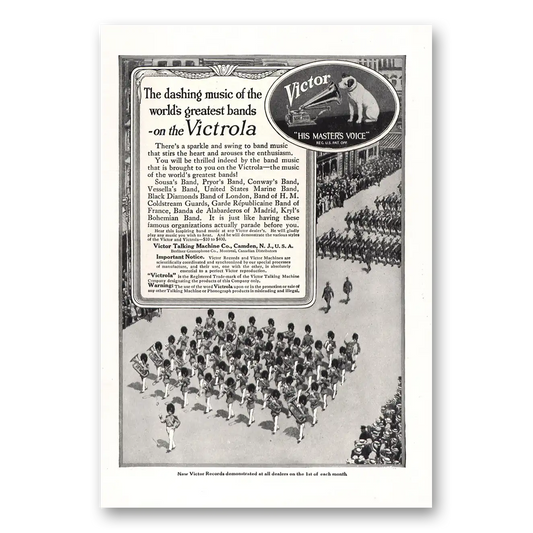 1917 Victrola Dashing Music Worlds Greatest Bands Vintage Magazine Print Ad