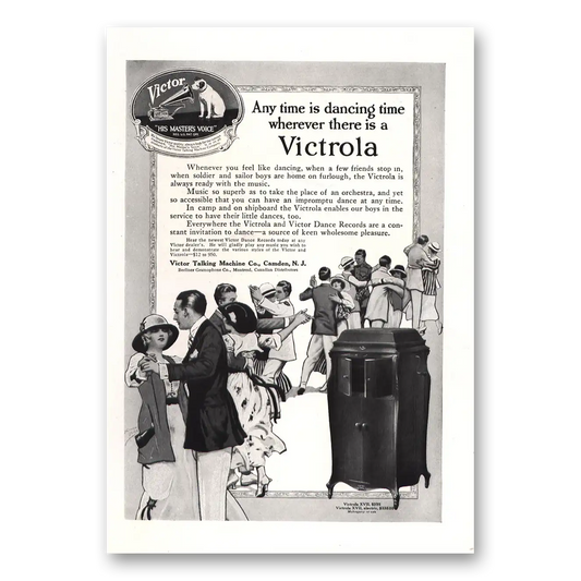 1918 Victrola Any Time is Dancing Time Vintage Magazine Print Ad